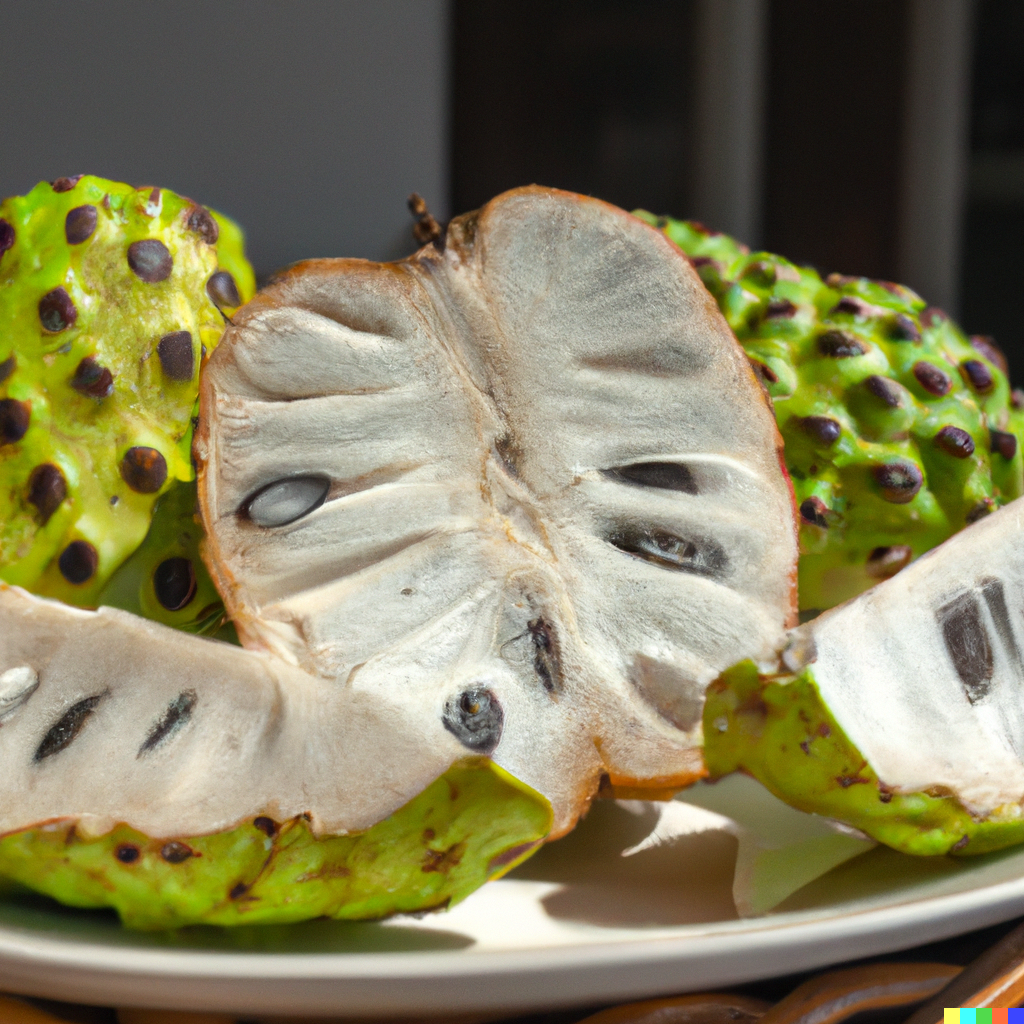 sliced atemoya fruit